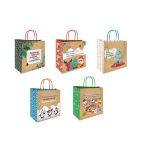 BOLSA KRAFT NAVIDAD MENSAJES BISMARK 331662 | PACK 25 UNIDADES