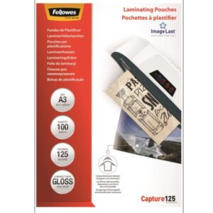 FUNDA PLASTIFICAR FELLOWES 125 MICRAS A3 100H BRILLO