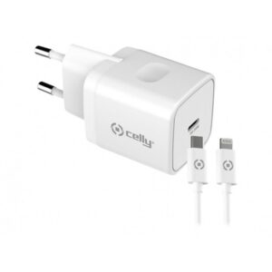 Celly TC1C20WLIGHTWH cargador de dispositivo móvil Universal Blanco Corriente alterna Interior