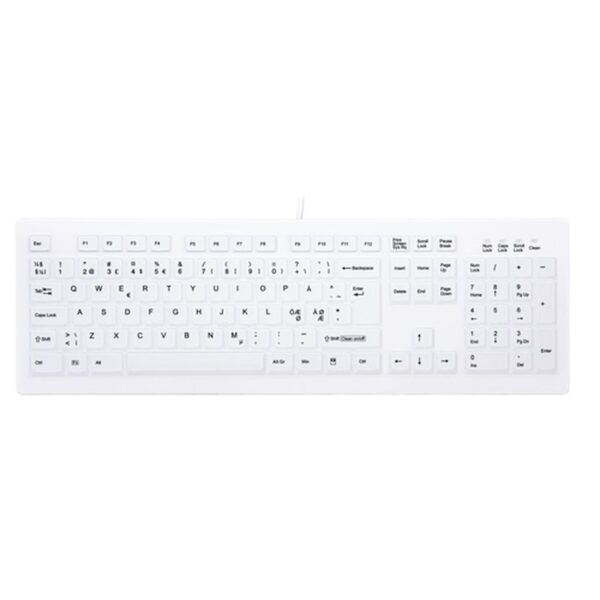 CHERRY AK-C8100F-U1-W/NOR teclado USB QWERTY Noruego Blanco