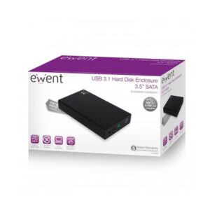 Ewent EW7056 caja para disco duro externo Caja de disco duro (HDD) Negro 3.5"