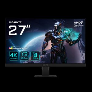GIGABYTE GS27U 27” Monitor de juegos UHD - 3840 x 2160 (UHD), 160Hz, 1ms, 350 cd/m², Display HDR400, HDMI 2.1, DisplayPort 1.4