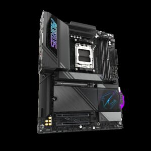 GIGABYTE Placa base X870E AORUS PRO - Compatible con CPUs AMD Ryzen 9000, VRM digital de 16+2+2 fases, hasta 8000MHz DDR5 (OC), 4xPCIe 5.0 + 4xM.2, Wi-Fi 7, LAN 2.5GbE, USB 3.2 Gen 2x2