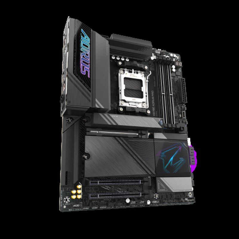 GIGABYTE Placa base X870E AORUS PRO - Compatible con CPUs AMD Ryzen 9000, VRM digital de 16+2+2 fases, hasta 8000MHz DDR5 (OC), 4xPCIe 5.0 + 4xM.2, Wi-Fi 7, LAN 2.5GbE, USB 3.2 Gen 2x2 - Imagen 3