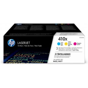 HP Paquete de 3 cartuchos de tóner cian/magenta/amarillo Originales LaserJet 410X de alta capacidad