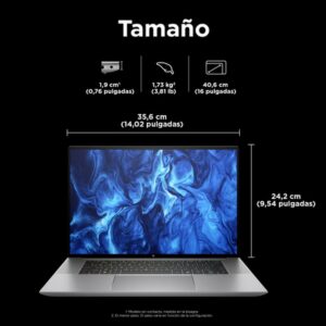 HP ZBook Studio 16 G11 Intel Core Ultra 9 185H Estación de trabajo móvil 40,6 cm (16") WUXGA 32 GB DDR5-SDRAM 1 TB SSD NVIDIA RTX 3000 Ada Wi-Fi 7 (802.11be) Windows 11 Pro Plata