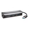 Kensington Adaptador UA3000E USB 3.0 Ethernet y hub de 3 puertos: negro