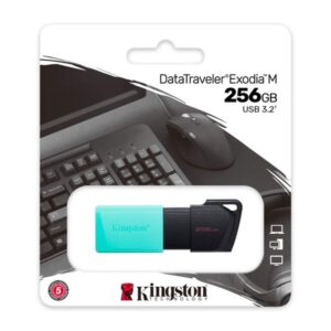 Kingston Technology DataTraveler Exodia M unidad flash USB 256 GB USB tipo A 3.2 Gen 1 (3.1 Gen 1) Negro, Turquesa Kingston Technology DataTraveler Exodia M unidad flash USB 256 GB USB tipo A 3.2 Gen 1 (3.1 Gen 1) Negro, Turquesa