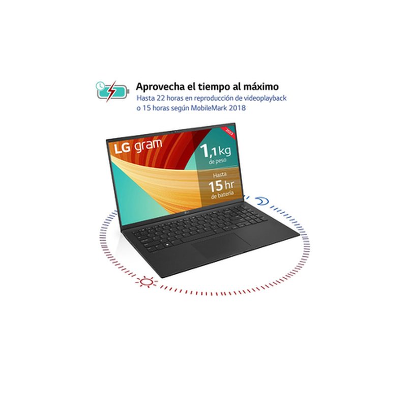 LG Gram 15Z90R i7-1360P Portátil 39,4 cm (15.5") Full HD Intel® Core™ i7 32 GB LPDDR5-SDRAM 512 GB SSD Wi-Fi 6E (802.11ax) Windows 11 Pro Negro - Imagen 5