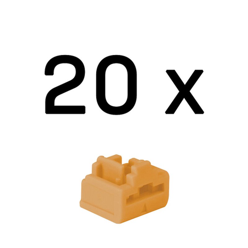 Lindy 47898 bloqueador de puerto RJ-45 Naranja Acrilonitrilo butadieno estireno (ABS) 20 pieza(s)