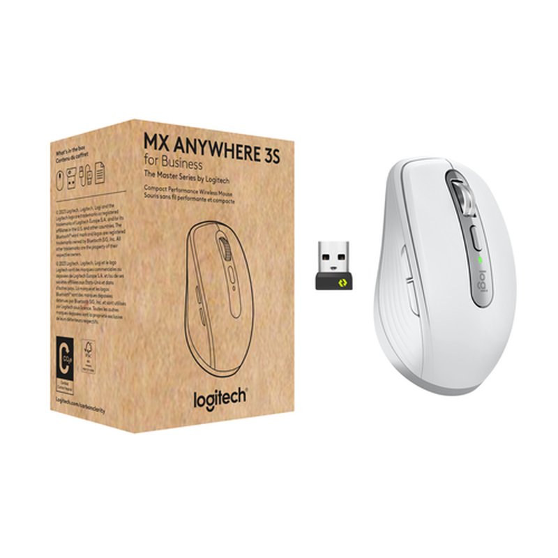 Logitech MX Anywhere 3S for Business ratón mano derecha RF Wireless + Bluetooth Laser 8000 DPI