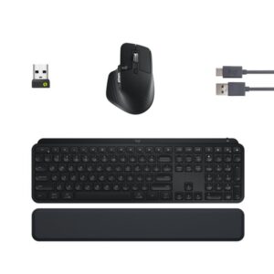 Logitech MX Keys S Combo teclado Ratón incluido RF Wireless + Bluetooth AZERTY Belga Grafito