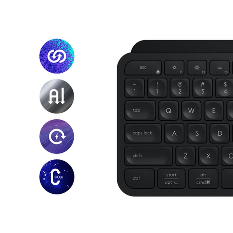 Logitech MX Keys S Combo teclado Ratón incluido RF Wireless + Bluetooth AZERTY Belga Grafito - Imagen 13