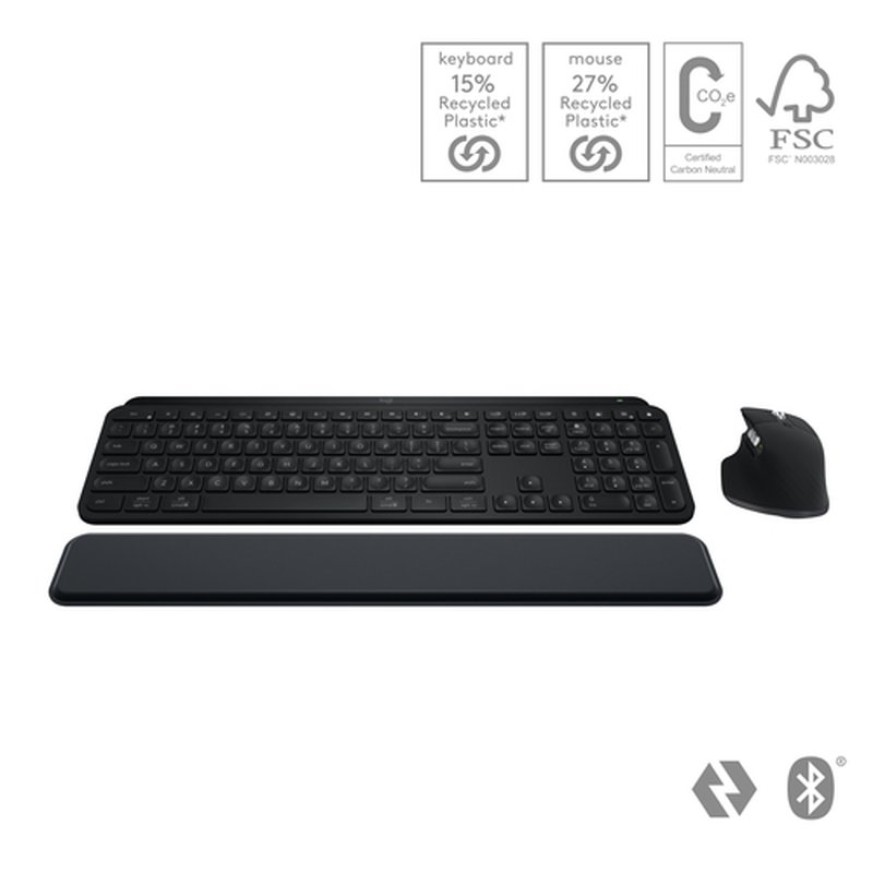 Logitech MX Keys S Combo teclado Ratón incluido RF Wireless + Bluetooth AZERTY Belga Grafito - Imagen 4