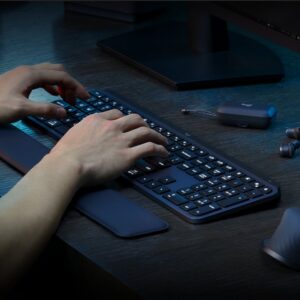 Logitech MX Keys S Combo teclado Ratón incluido RF Wireless + Bluetooth AZERTY Belga Grafito