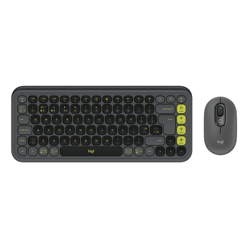 Logitech POP Icon Combo teclado Ratón incluido Universal Bluetooth QWERTY Inglés del Reino Unido Grafito, Verde