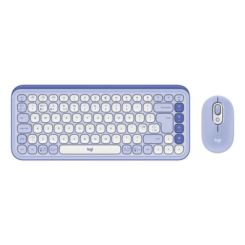 Logitech POP Icon Combo teclado Ratón incluido Universal Bluetooth QWERTY Inglés del Reino Unido Lila, Blanco