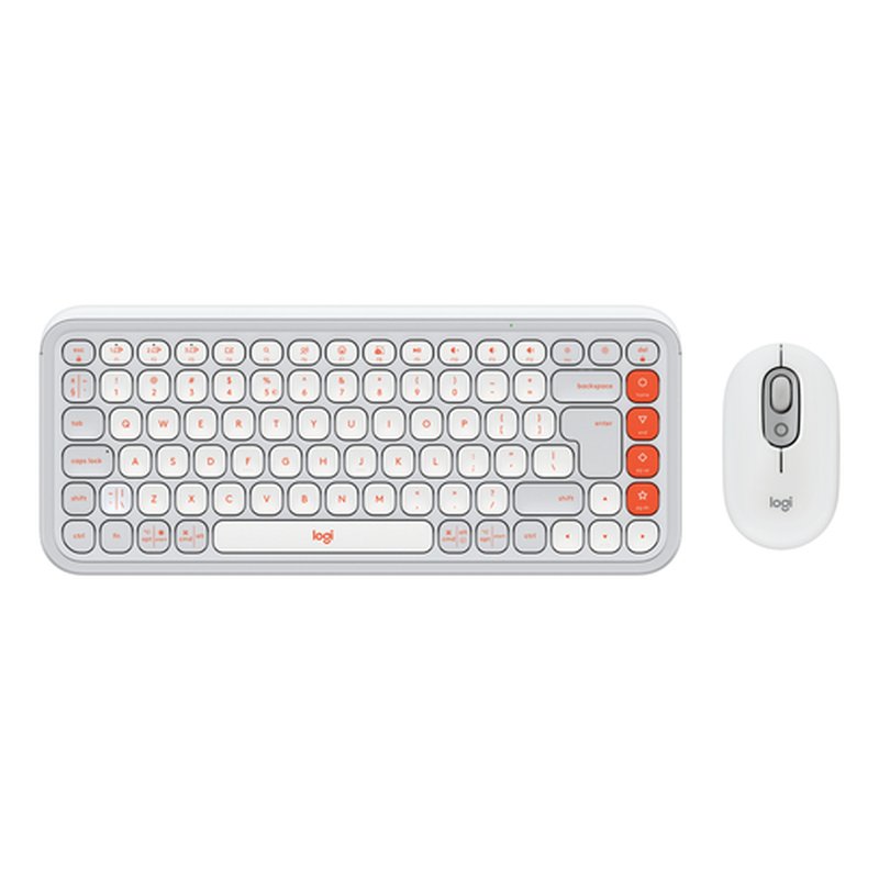Logitech POP Icon Combo teclado Ratón incluido Universal Bluetooth QWERTY Internacional de EE.UU. Naranja, Blanco