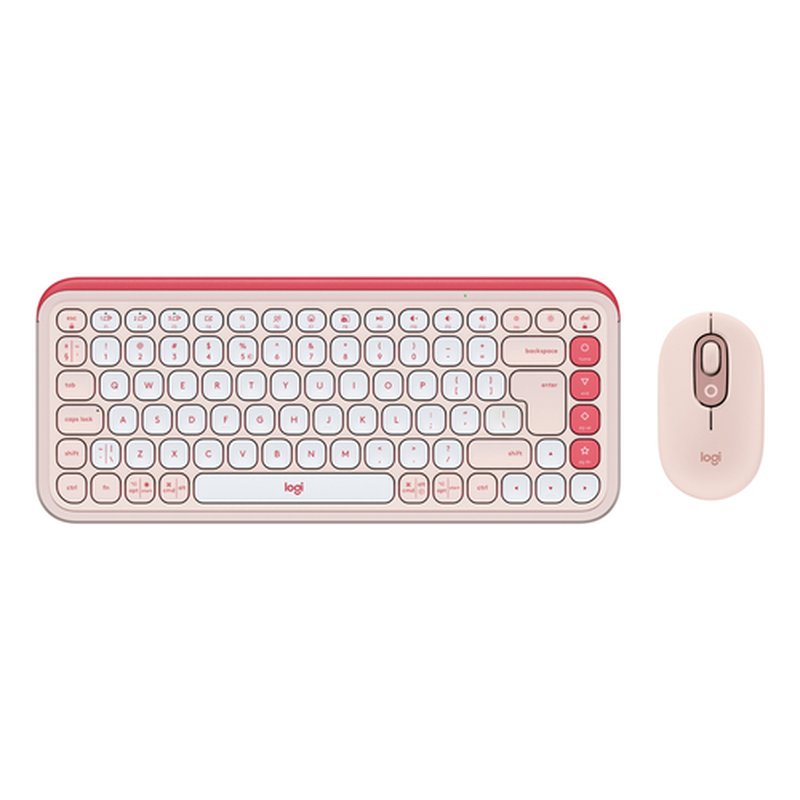 Logitech POP Icon Combo teclado Ratón incluido Universal Bluetooth QWERTY Internacional de EE.UU. Rosa, Blanco