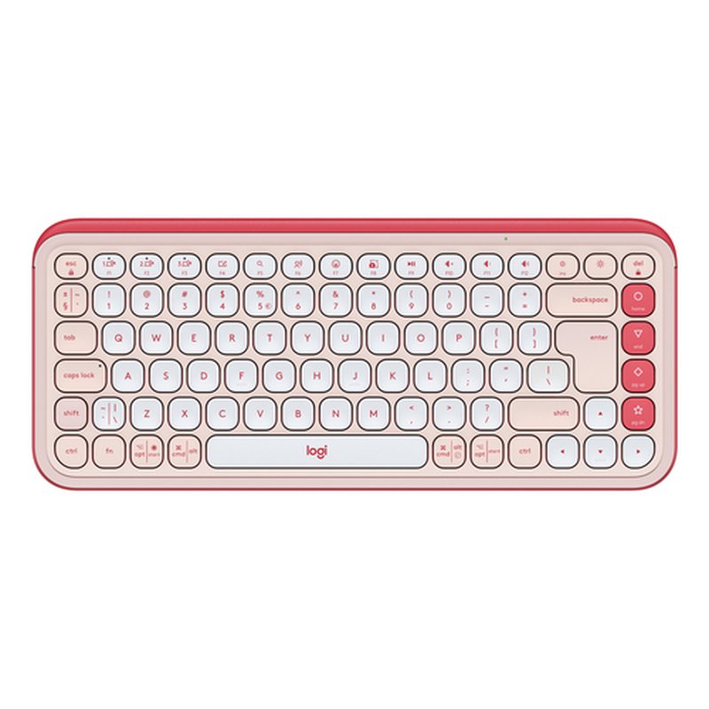 Logitech POP Icon Keys teclado Universal Bluetooth QWERTY Internacional de EE.UU. Rosa, Blanco