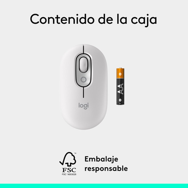 Logitech POP Mouse, ratón inalámbrico Bluetooth compacto y portátil con botones programables y clics discretos, tecnología Easy-Switch para alternar hasta 3 dispositivos, portátil, tablet, PC: Blanco - Imagen 9