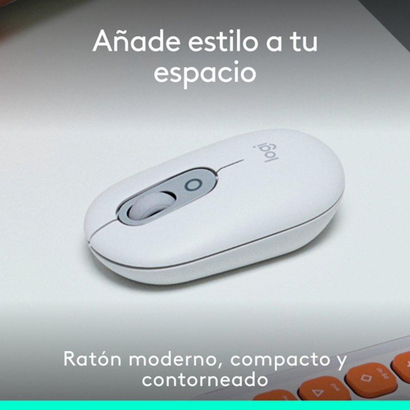 Logitech POP Mouse, ratón inalámbrico Bluetooth compacto y portátil con botones programables y clics discretos, tecnología Easy-Switch para alternar hasta 3 dispositivos, portátil, tablet, PC: Blanco - Imagen 2