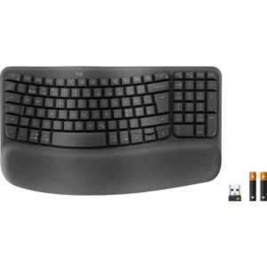 Logitech Wave Keys for Business teclado RF Wireless + Bluetooth QWERTY Danés, Finlandés, Noruego, Sueco Grafito