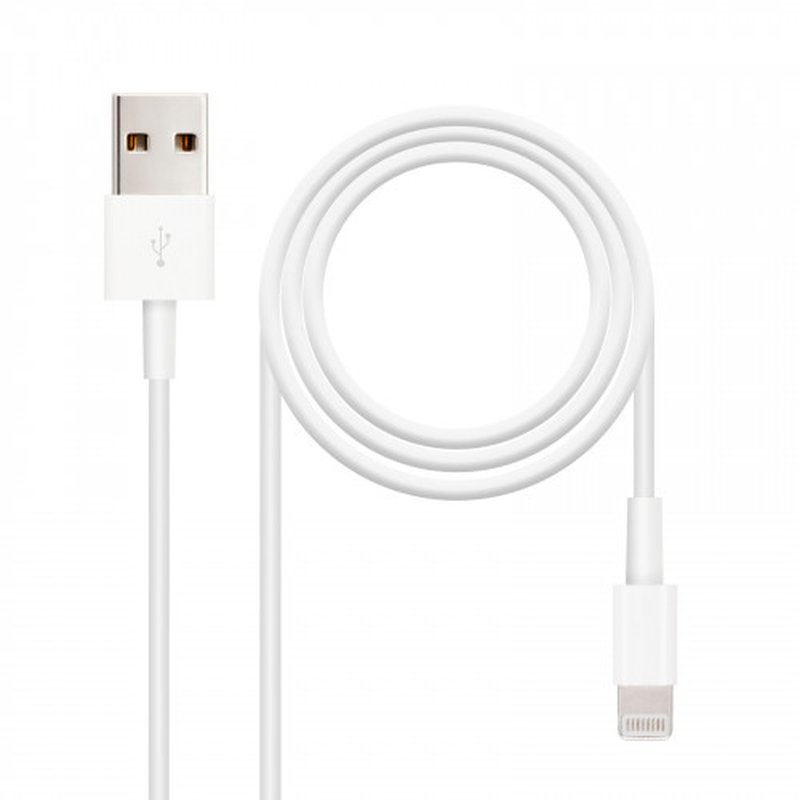 Nanocable CABLE LIGHTNING IPHONE A USB 2.0, IPHONE LIGHTNING-USB A/M, 1.0 M Nanocable CABLE LIGHTNING IPHONE A USB 2.0, IPHONE LIGHTNING-USB A/M, 1.0 M
