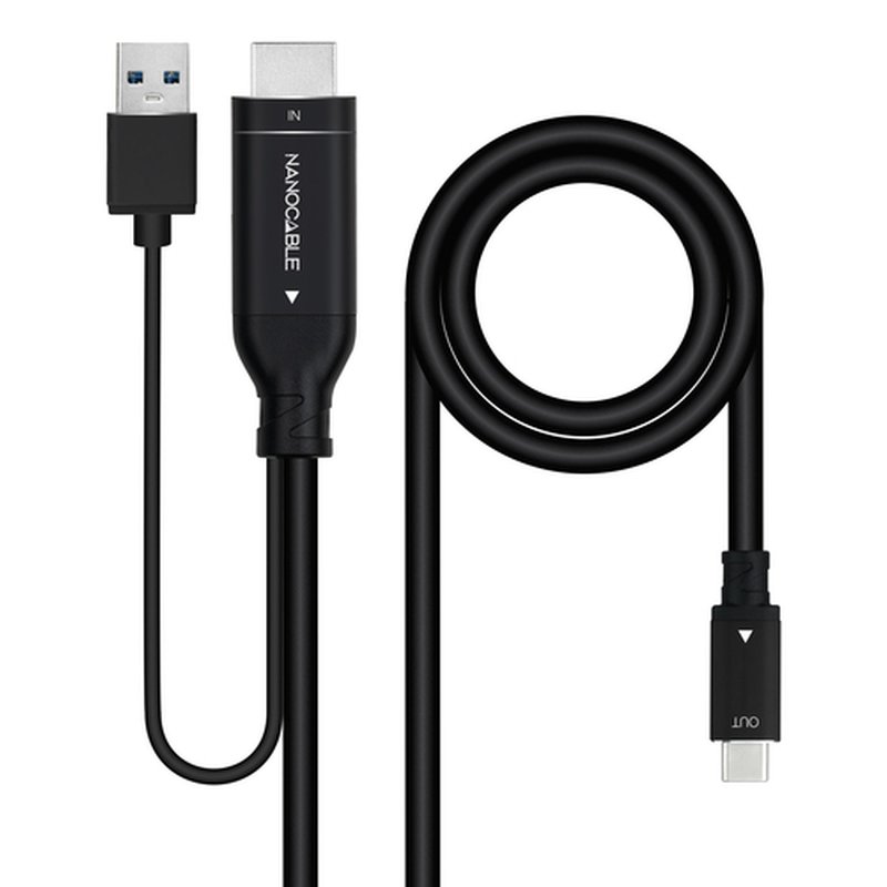 Nanocable Cable Conversor HDMI a USB-C, Negro, 1.8 m