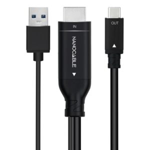 Alternative view of Nanocable Cable Conversor HDMI a USB-C, Negro, 1.8 m
