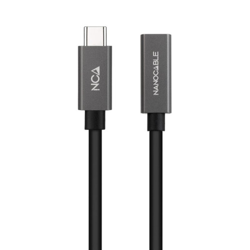 Nanocable Cable Prolongador USB-C 3.2 Gen2x2 20Gbps 3A, 4K/60Hz, USB-C/M-USB-C/H, Negro, 2 m - Imagen 2