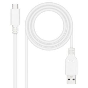 NANOCABLE CABLE USB 2.0 3A, TIPO USB-C/M-A/M, BLANCO, 1.5 M