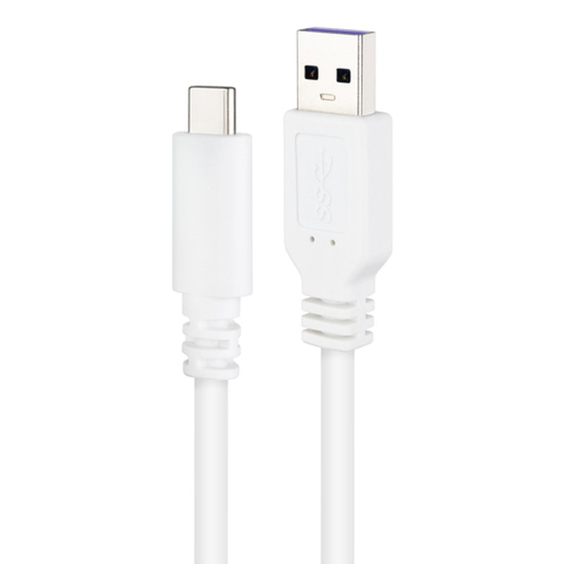 Nanocable Cable USB 2.0 3A, tipo USB-C/M-A/M, Blanco, 1 m - Imagen 3