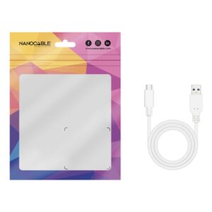 Nanocable Cable USB 2.0 3A, tipo USB-C/M-A/M, Blanco, 3 m