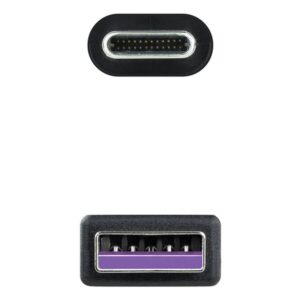 NANOCABLE CABLE USB 2.0 3A, TIPO USB-C/M-A/M, NEGRO, 1.5 M