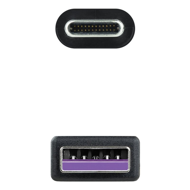 NANOCABLE CABLE USB 2.0 3A, TIPO USB-C/M-A/M, NEGRO, 1.5 M - Imagen 3