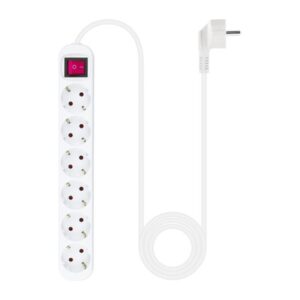 Nanocable Regleta de enchufes de 6 tomas con interruptor, 1.4 metros Blanca