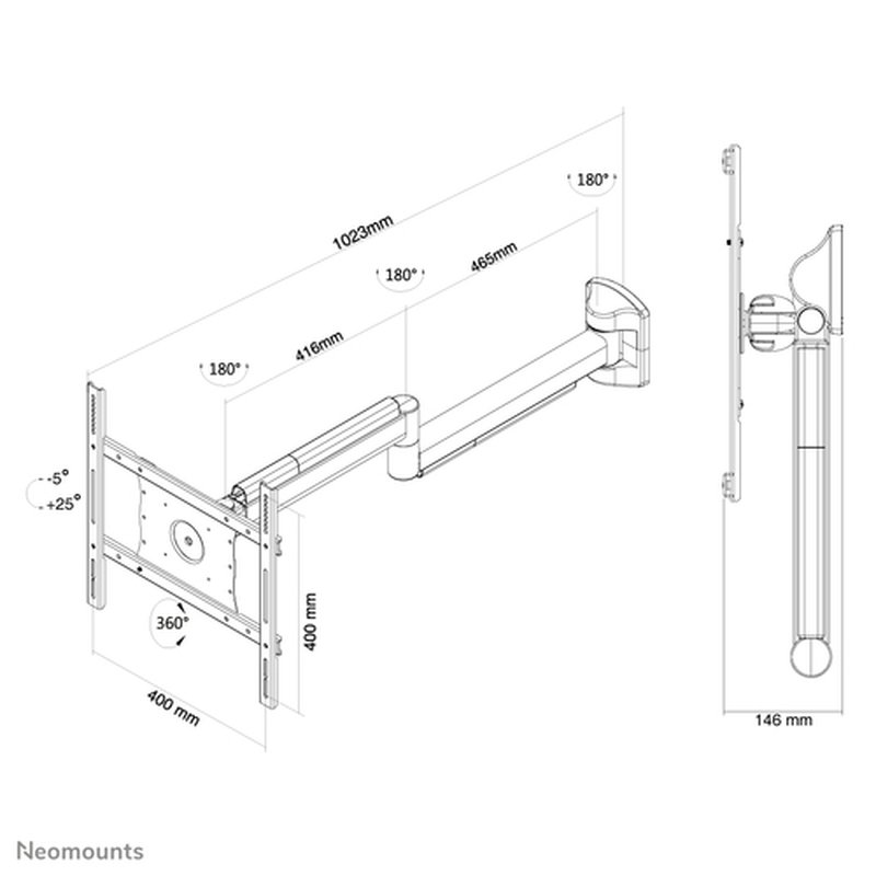 Neomounts by Newstar Soporte de pared médico para monitor/TV - Imagen 3