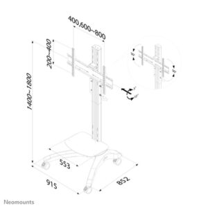 Neomounts by Newstar Soporte de suelo móvil para TV Neomounts by Newstar Soporte de suelo móvil para TV