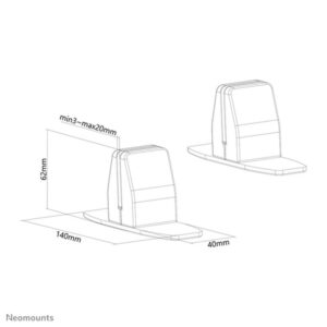 Alternative view of Neomounts by Newstar juego de abrazaderas (2 pzas)