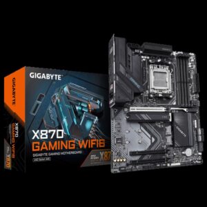 GIGABYTE X870 GAMING WIFI6 Placa Base - Compatible con CPUs AMD Ryzen 9000, 8+2+2 fases VRM, hasta 8000MHz DDR5 (OC), 1xPCIe 5.0 + 2xPCIe 4.0, Wi-Fi 6, LAN 2.5GbE, USB 4