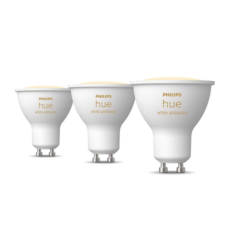 Philips Hue White ambiance GU10 - foco inteligente - (paquete de 3) Philips Hue White ambiance GU10 - foco inteligente - (paquete de 3)