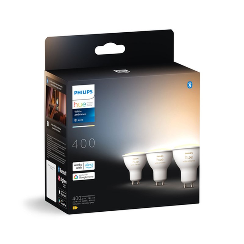 Philips Hue White ambiance GU10 - foco inteligente - (paquete de 3) Philips Hue White ambiance GU10 - foco inteligente - (paquete de 3) - Imagen 2