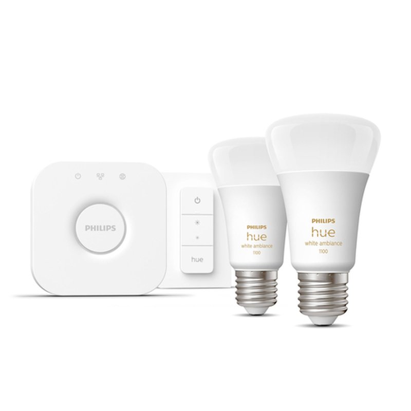 Philips Hue White ambiance Kit de inicio: 2 bombillas inteligentes E27 (1100) + regulador de intensidad - Imagen 2