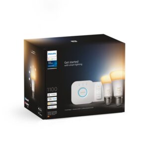 Philips Hue White ambiance Kit de inicio: 2 bombillas inteligentes E27 (1100) + regulador de intensidad