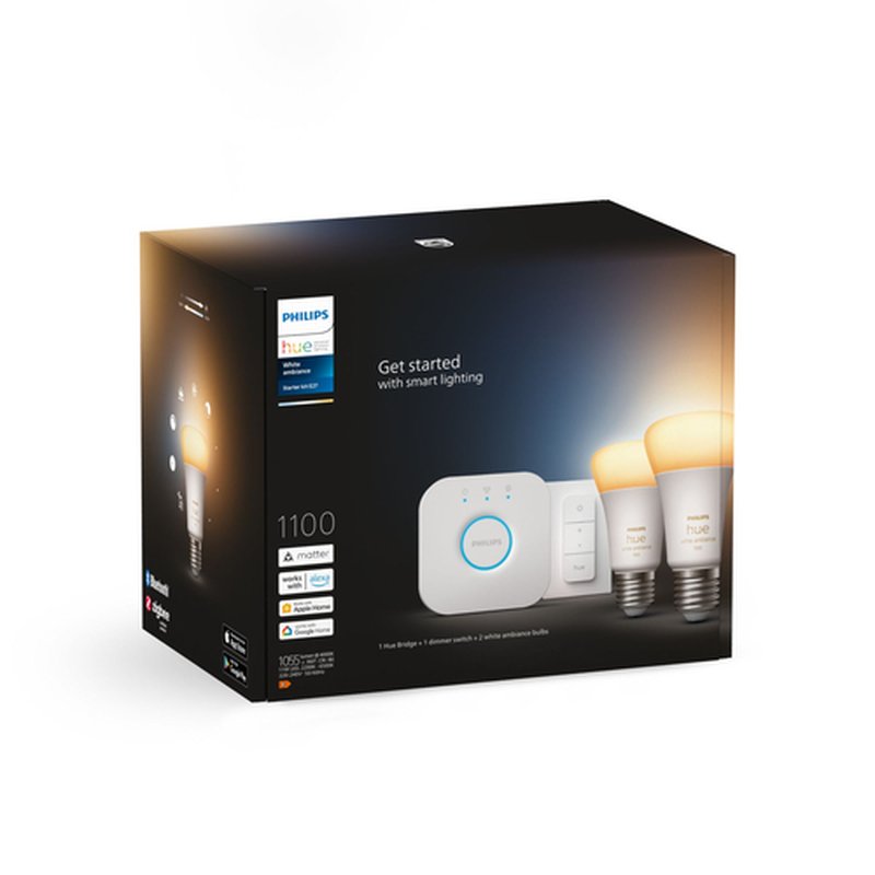 Philips Hue White ambiance Kit de inicio: 2 bombillas inteligentes E27 (1100) + regulador de intensidad - Imagen 3