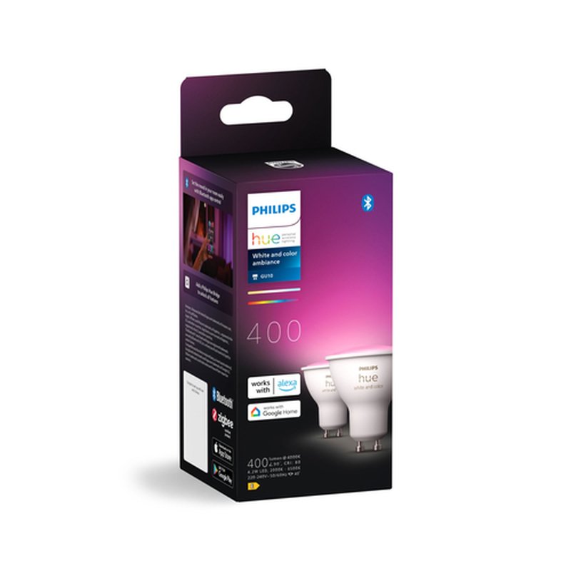 Philips Hue White and Color ambiance GU10 - foco inteligente - (paquete de 2) - Imagen 2