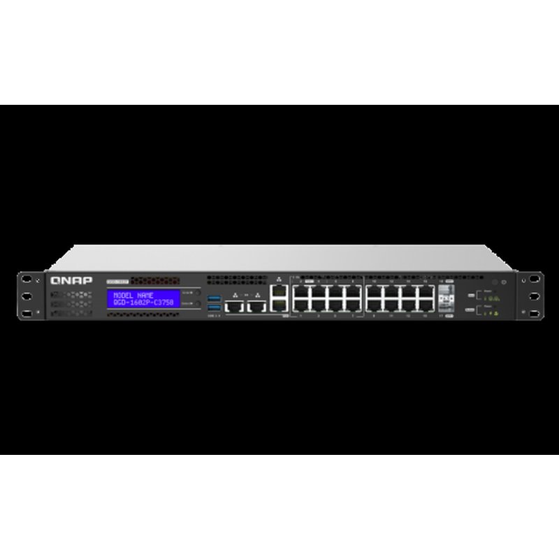 QNAP QGD-1602P Gestionado L2 2.5G Ethernet (100/1000/2500) Energía sobre Ethernet (PoE) Negro, Gris
