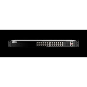 QNAP QSW-M3224-24T switch Gestionado L3 10G Ethernet (100/1000/10000) 1U Negro, Plata