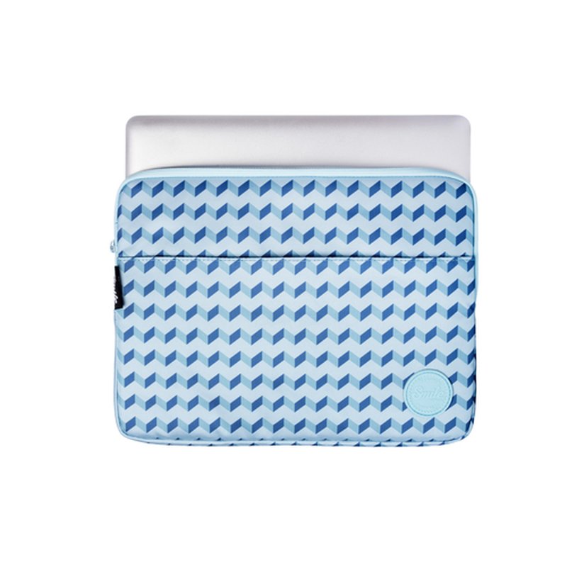Smile Funda Sleeve para Portátil y Tablet hasta 13-14 pulgadas estampado geométrico de color Azul